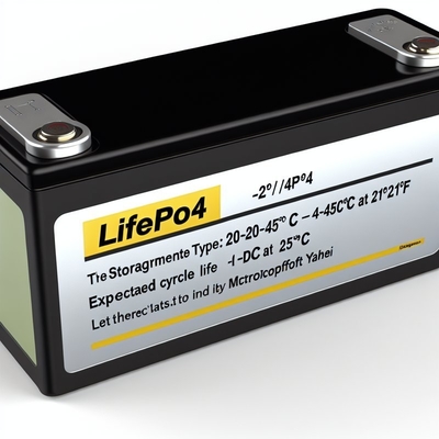 Type de stockage -20-45C -4-113°F Pack de batterie LiFePO4 avec une durée de vie de cycle attendue de 1C à 25C et boîtier ABS