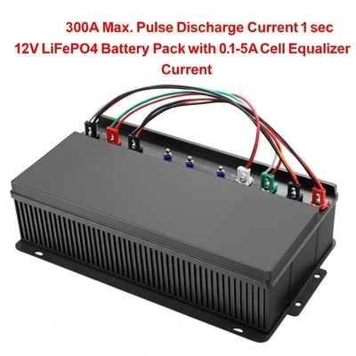 300A Max. Courant de décharge d'impulsion 1 sec 12V LiFePO4 Batterie avec courant d'équilibrage de cellule de 0,1 à 5A