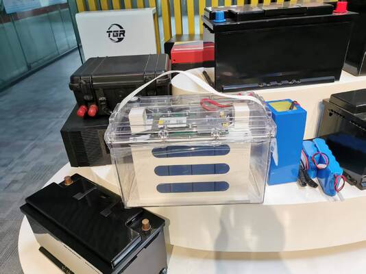 Batterie G TECH 12.8V 100Ah LiFePO4 avec 6000 cycles de vie et boîtier transparent pour le stockage d'énergie solaire