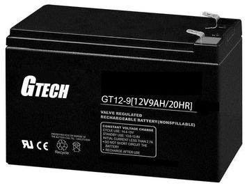 Batterie au plomb réglée par soupape rechargeable de 12 V pour système solaire 9 Ah Capacité de 20 heures à 1,75 V par cellule 25 C