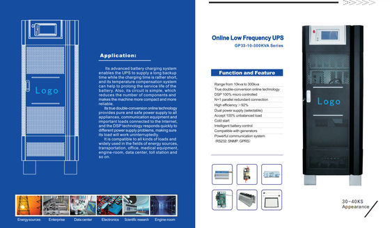 Conversion triphasée UPS de double de RS232 300KVA IGBT DSP